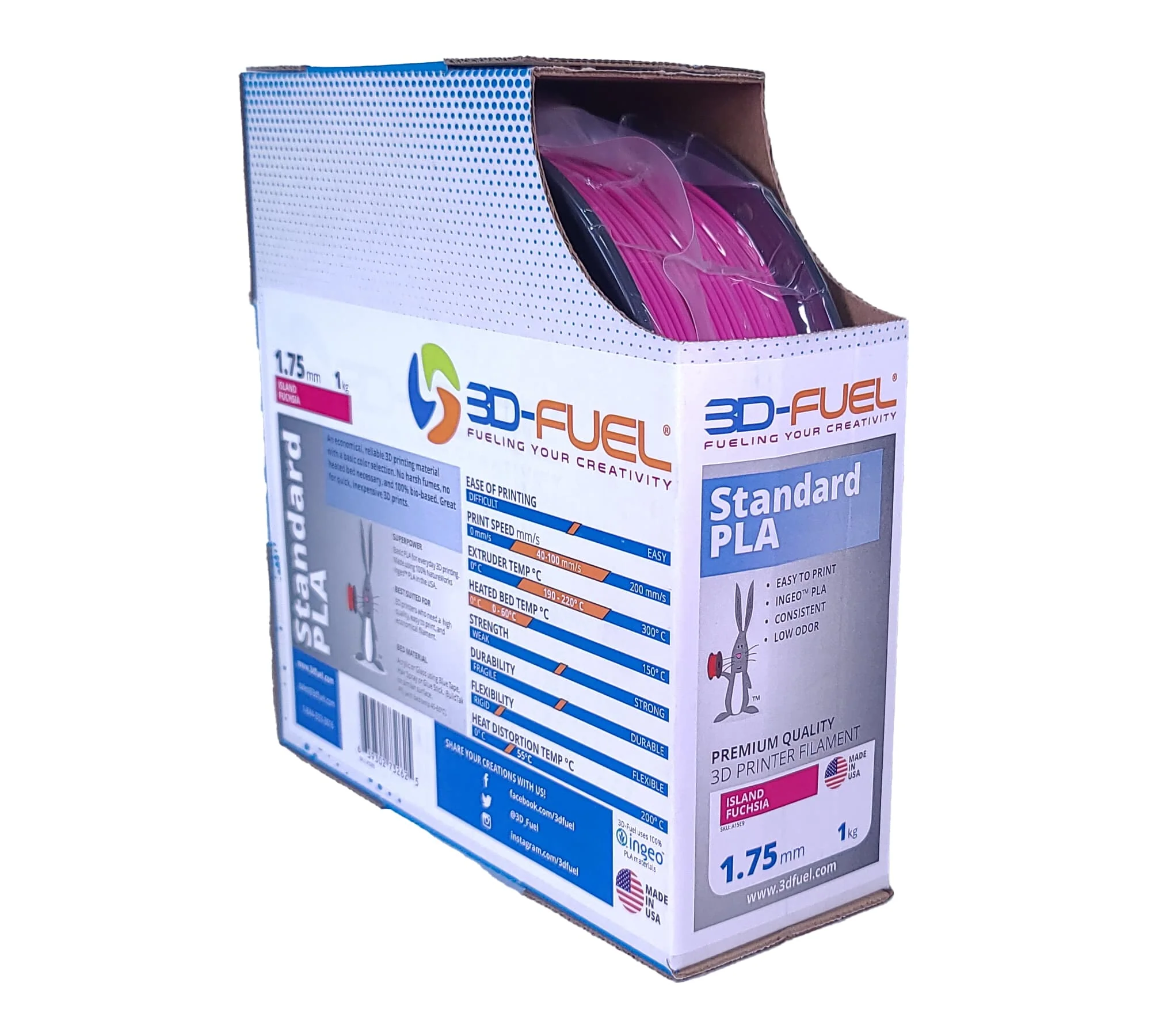 Standard PLA+, Island Fuchsia, 1.75mm - Image 4
